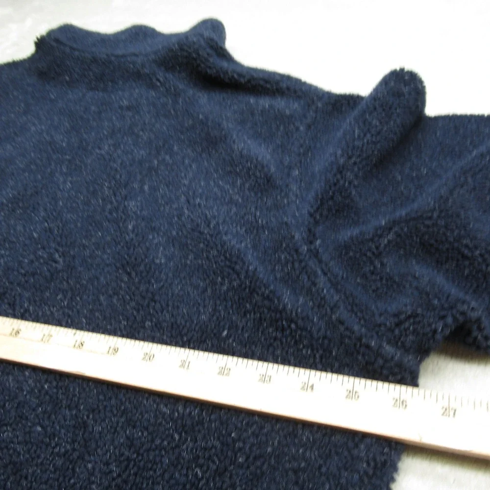 Pendleton Sweater Mens Large Blue‎ Pockets Fuzzy Sherpa Fleece 1/4 Zip Vintage